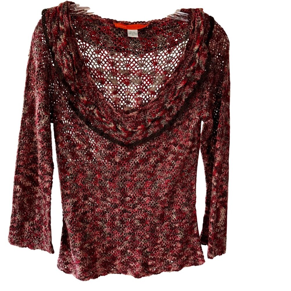Silk Open Knit Cowl Neck Sweater Cynthia Steffe Medium
